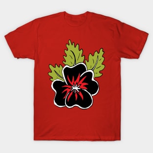 Single wild pansy cartoon flower illustration T-Shirt